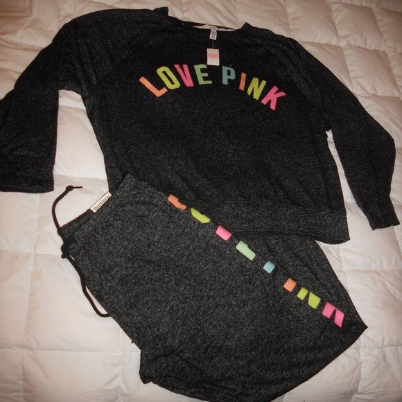 VS PINK SLEEPWEAR PANTS OUTFIT PAJAMA SET CLOTHES - Picture 2 of 10